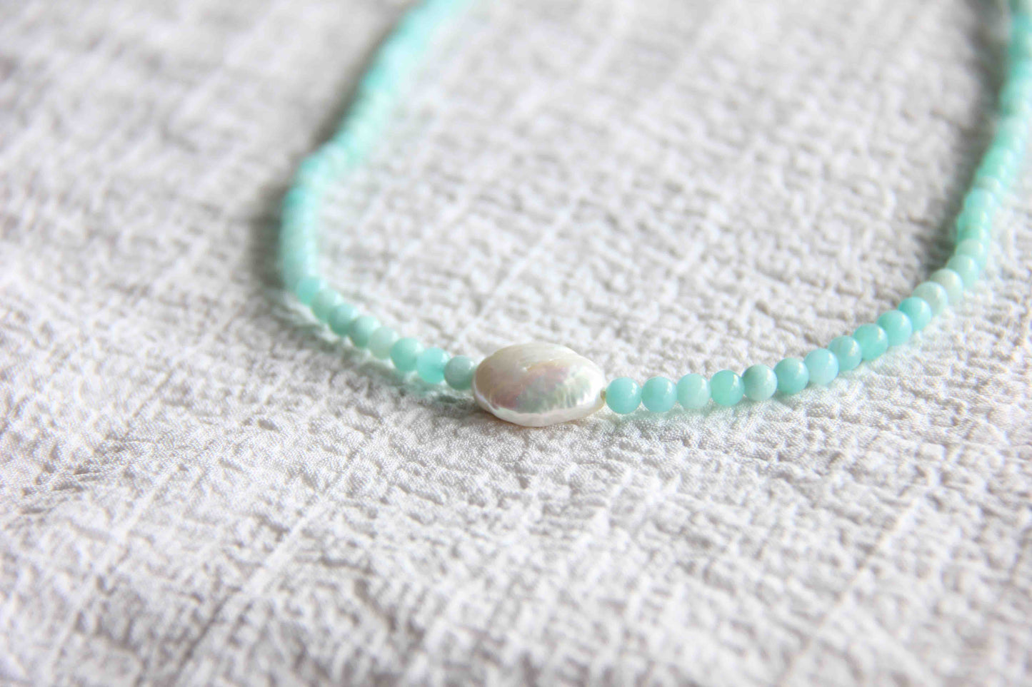 Amazonite Pearl Necklace, Pearl Necklace, Amazonite Necklace, Gemstone Necklace, Necklace for Women, Amazonite, Pearl